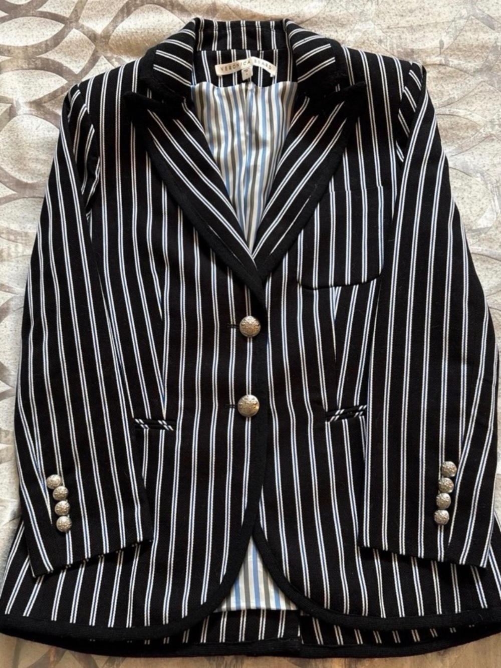Veronica Beard Black and White Pinstripe Blazer Size 4
